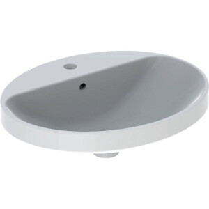 Geberit VariForm opbouwwastafel ovaal met kraanbank met overloop 55x45x17.8cm wit 500720012 500.720.01.2