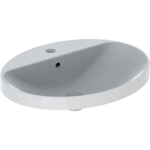 Geberit VariForm opbouwwastafel ovaal met kraanbank met overloop 60x48x17.8cm wit 500724012 500.724.01.2