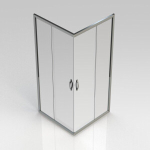 GO by Van Marcke Belo hoekinstap met schuifdeuren 900x900x1900mm 6mm easy clean glas profielen aluminium verchroomd regelbaar 865-890mm S201090