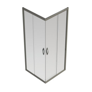 GO by Van Marcke Belo hoekinstap schuifdeuren 800x800x1900mm 6mm easy clean glas profielen aluminium verchroomd regelbaar 765-790mm S201080