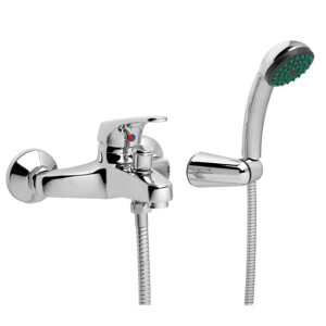 GO by Van Marcke Fresh eengreepsmengkraan baddouche compleet inclusief handdouche hartafstand 15 cm keramische schijven inclusief rozetten en S-koppelingen 101030-