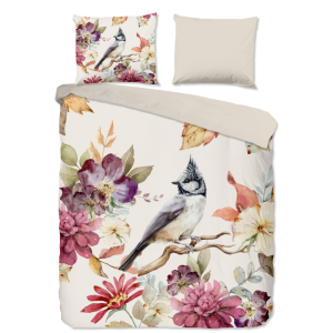 Dekbedovertrek Dekbedovertek Katoen - Inga - Tweepersoons (200x200 Cm) - Meerkleurig Katoen - Bloemen & Dieren - Good Morning - Dekbed-Discounter.nl