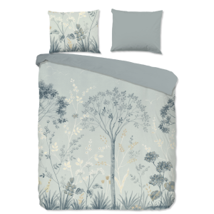 Dekbedovertrek Katoen - Charles - Eenpersoons (140x200 Cm) - Meerkleurig & Groen Katoen - Bloemen & Natuur - Good Morning - Dekbed-Discounter.nl