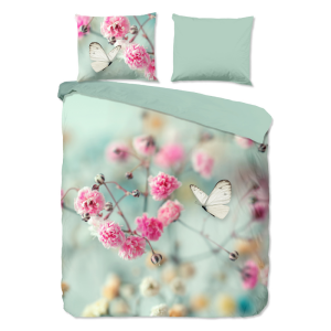 Dekbedovertrek Katoen - Adel - Eenpersoons (140x200 Cm) - Meerkleurig Katoen - Natuur & Bloemen & Dieren - Good Morning - Dekbed-Discounter.nl