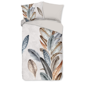 Dekbedovertrek Katoen - Eina - Tweepersoons (200x200 Cm) - Meerkleurig Katoen Flanel - Natuur - Good Morning - Dekbed-Discounter.nl