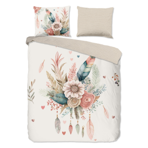 Dekbedovertrek Katoen - Videl - Eenpersoons (140x200 Cm) - Meerkleurig Katoen - Bloemen - Good Morning - Dekbed-Discounter.nl