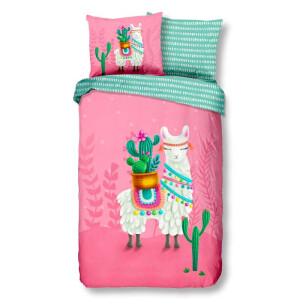 Kinderdekbedovertrek Katoen - 140x200 Cm Roze & Meerkleurig - Natuur & Dieren - Good Morning - Dekbed-Discounter.nl