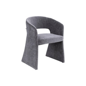 Goossens Eetkamerstoel Estate antraciet stof met armleuning, modern design