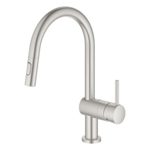 GROHE Minta Touch Keukenkraan - draaibare/uittrekbare uitloop - 2 straalsoorten - supersteel geborsteld 31358DC2