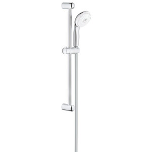 GROHE New Tempesta 100 Glijstangset - 60cm - ronde handdouche - 4 straalsoorten - gladde doucheslang - chroom/wit 27645001