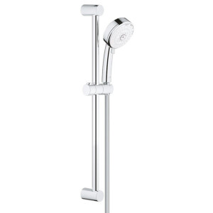 GROHE New Tempesta Cosmopolitan 100 Glijstangset - 60cm - ronde handdouche - 4 straalsoorten - gladde doucheslang - chroom/wit 27580002