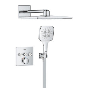 Grohe Smartcontrol Regendoucheset inbouw - hoofddouche vierkant - handdouche vierkant - chroom 1039980000