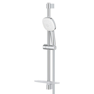 GROHE Tempesta 110 Cube Glijstangset - 60cm - vierkante handdouche - 2 straalsoorten - gladde doucheslang - met zeephouder - chroom 26907003