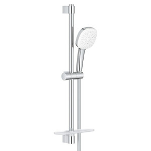 GROHE Tempesta 110 Cube Glijstangset - 60cm - vierkante handdouche - 3 straalsoorten - gladde doucheslang - met zeephouder - chroom 27576003