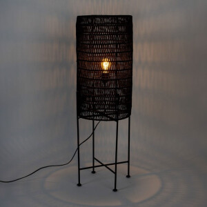 Dutchbone Vloerlamp 'Kari' Jute, kleur Zwart