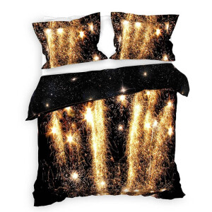 Dekbedovertrek Katoen-Satijn - Double Face - Lumina - Tweepersoons (200x200 Cm) - Zwart Katoen-satijn - Patroon - Heckett Lane - Dekbed-Discounter.nl