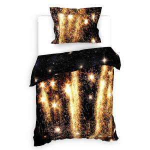 2e -50% | Dekbedovertrek Katoen-Satijn - Double Face - Lumina - Eenpersoons (140x200 Cm) - Zwart Katoen-satijn - Patroon - Heckett Lane - Dekbed-Discounter.nl