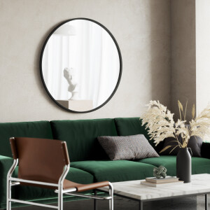 Umbra Ronde Spiegel 'Hub' 94cm, kleur Zwart