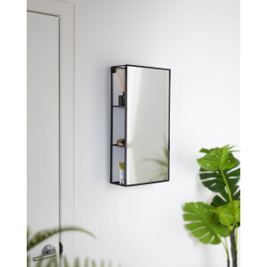 Umbra Spiegel 'Cubiko' Met opbergruimte, kleur Zwart