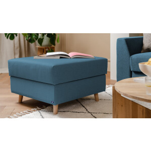 BRUNO poef 70x70 in turquoise | Comfortabele opbergruimte en praktische opbergruimte