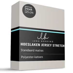 Hoeslaken - Jersey Stretch - Creme - 80x200cm - Creme - Luna Bedding - Dekbed-Discounter.nl
