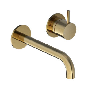 Hotbath Cobber Wastafelkraan inbouw - 18 cm uitloop - living colours - geborsteld messing CB105EXT18BB HBCB105