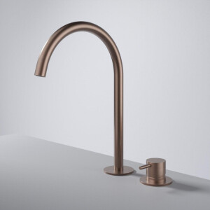 Hotbath Cobber Wastafelmengkraan - hoog - opbouw - zonder waste - Geborsteld Koper PVD CB023HBCP