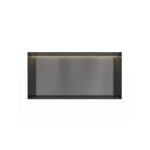 Hotbath &MORE Inbouwbox of inbouwnis - 30x60x10 - frameless + LED - Geborsteld gunmetal PVD BOX060FLBGP