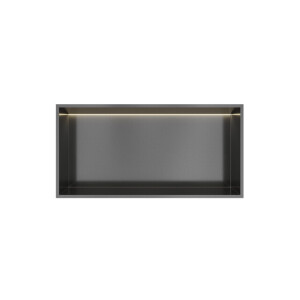 Hotbath &MORE Inbouwbox of inbouwnis - 30x60x10 - with LED IP44 - Geborsteld gunmetal PVD BOX060LBGP
