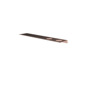 Hotbath &MORE Planchet - 60cm - inclusief bevestigings rails - 2 uitsparingen - voor zeepdispenser of beker - Geborsteld messing PVD SH060H2BBP