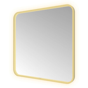 Hotbath &MORE Spiegel direct en indirect LED spiegelverwarming color changing dimbaar met afstandsbediening Geborsteld messing PVD SSQ80BBP