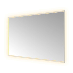 Hotbath &MORE Spiegel directe en indirecte LED color changing spiegelverwarming dimbaar met afstandsbediening Geborsteld messing PVD SQU128IX