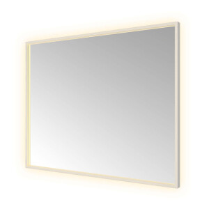 Hotbath &MORE Spiegel directe en indirecte LED color changing spiegelverwarming dimbaar met afstandsbediening Geborsteld messing PVD SQU180IX