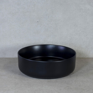 HR Badmeubelen Note waskom - 37x12cm - opbouw - keramiek - zwart mat 10401054