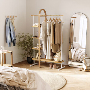 Umbra Kledingrek 'Bellwood' 167 x 106cm, kleur Wit/Naturel