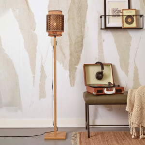 GOOD&MOJO Vloerlamp 'Bhutan' Bamboe, 135cm, kleur Naturel