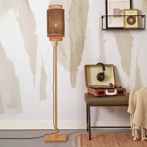 GOOD&MOJO Vloerlamp 'Bhutan' Bamboe, 145cm, kleur Naturel