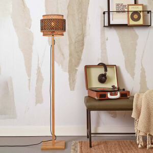 GOOD&MOJO Vloerlamp 'Bhutan' Bamboe, 130cm, kleur Naturel