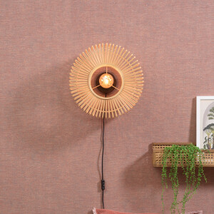 GOOD&MOJO Wandlamp 'Bromo' 40cm, Bamboe, kleur Naturel