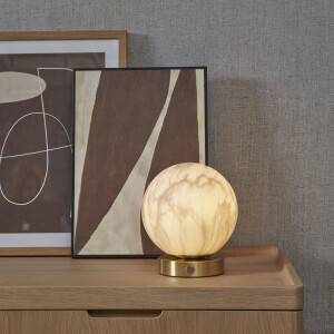 its about RoMi Tafellamp 'Carrara' Glas, Marmerlook, kleur Wit