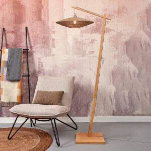 GOOD&MOJO Vloerlamp 'Iguazu' Bamboe en jute, 176cm, kleur Naturel
