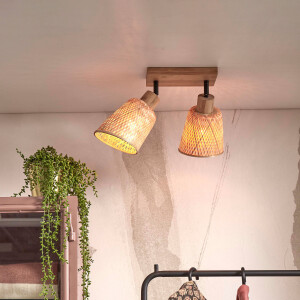 GOOD&MOJO Plafondlamp 'Java' 2-lamps, Bamboe, kleur Naturel