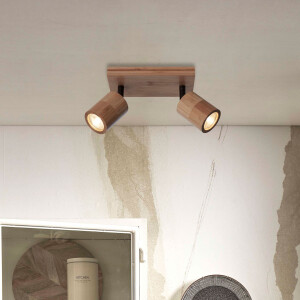 GOOD&MOJO Plafondlamp 'Java' 2-lamps, Bamboe, kleur Naturel