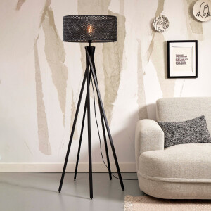 GOOD&MOJO Vloerlamp 'Java' 5-poot, Bamboe, kleur Zwart