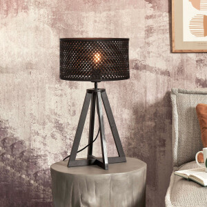 GOOD&MOJO Tafellamp 'Java' 4-poot, Bamboe, kleur Zwart