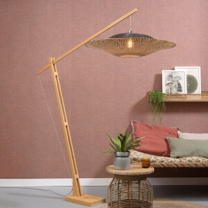 GOOD&MOJO Vloerlamp 'Kalimantan' Bamboe, 207cm, kleur Naturel
