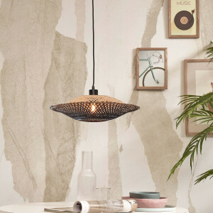 GOOD&MOJO Hanglamp 'Kalimantan' Bamboe, 44cm, kleur Zwart/Naturel