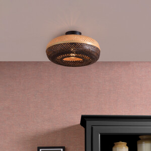 GOOD&MOJO Plafondlamp 'Palawan' Small, Bamboe, kleur Zwart/Naturel