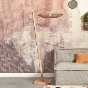 GOOD&MOJO Vloerlamp 'Tanami' Bamboe en rotan, 176cm, kleur Naturel