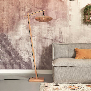 GOOD&MOJO Vloerlamp 'Tanami' Bamboe en rotan, 150cm, kleur Naturel